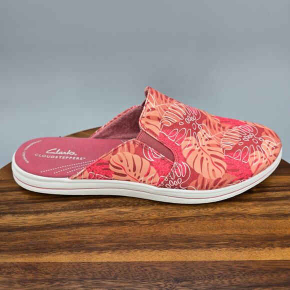 Clarks Shoes - Clarks Cloudsteppers Women's Coral Pink Slide Mule